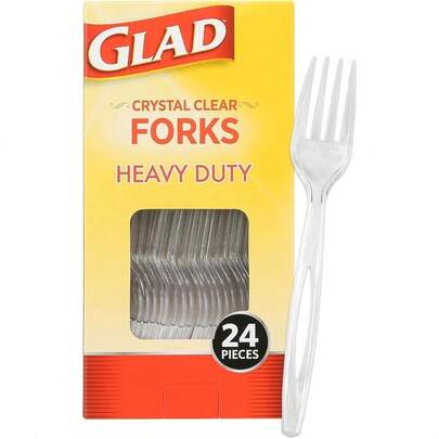 Crystal Clear Plastic Forks 24 Count Heavy Duty Clear Plastic Forks For Everyday Use