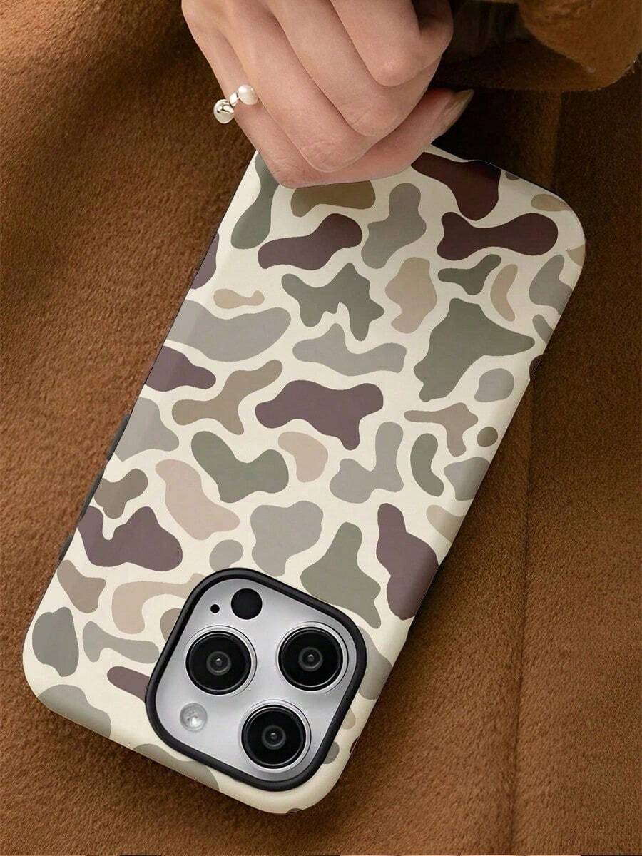 Camouflage Pattern Two-In-One Matte Texture Phone Case Suitable For Compatible With Iphone17 16, 15, 14, 13, 12, 11, PRO MAX,PLUS - Multicolor - View 1