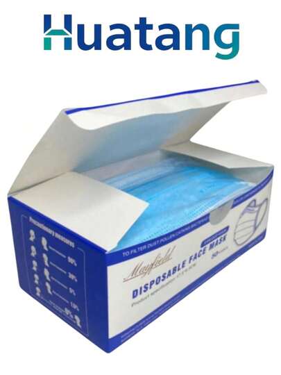 Cubrebocas TTP tricapa desechable azul Mayfield, protección respiratoria sanitaria, color clásico, elásticos cómodos, apto para uso escolar, oficina y médico, material respirable, caja de varias piezas