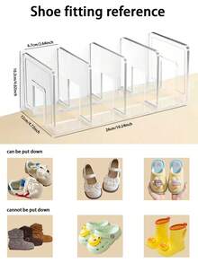 1/2/4件装儿童鞋架，鞋盒，粉色和透明色，适合婴幼儿，ABS材质，纯粉色和透明色，适合托儿所、儿童房、家庭或浴室入口处的鞋架收纳（适合0-3岁儿童的鞋子） - 彩色 - 查看 3