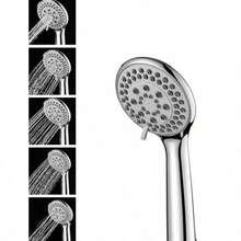 5-Mode Handheld Shower Head With Power Wash - Silver - View 3
