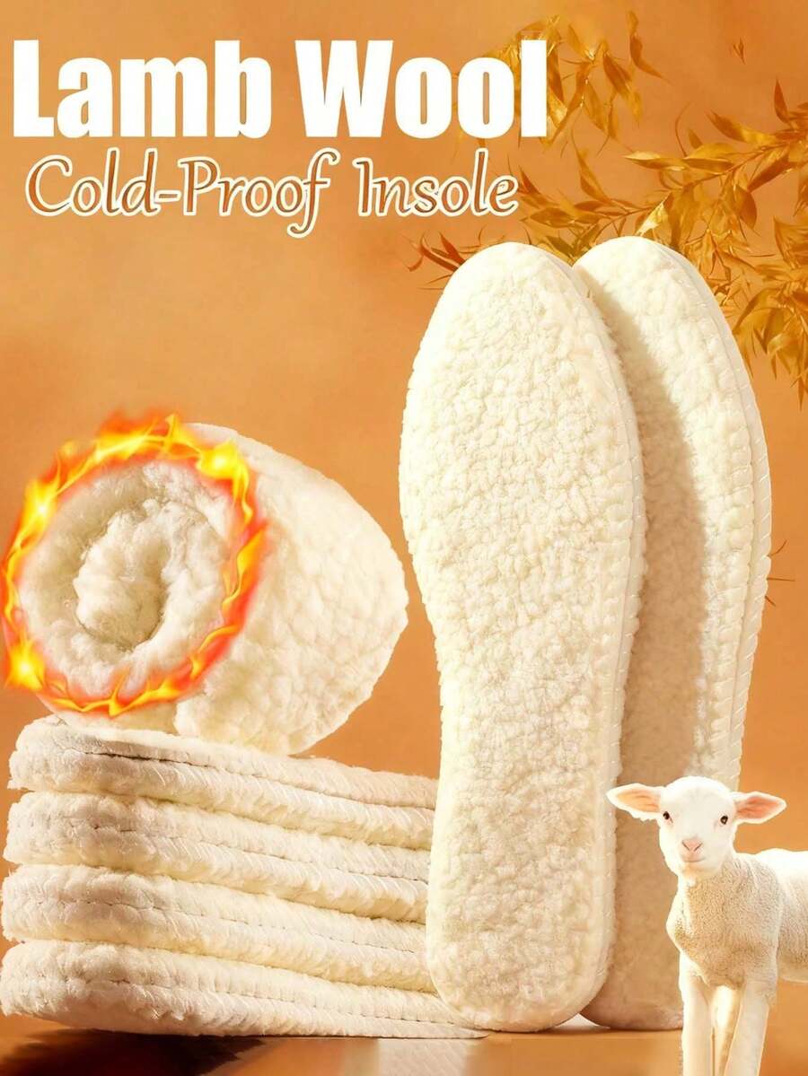 32°C Thermal Insoles, Specially Designed For Winter Running, Walking, And Boots With Thickened Cushioning, Soft Cream-Colored Insole - Unisex - Ideal Winter Gift (Christmas, Valentine'S Day, Birthday), Comfortable And Breathable, Plush Design, A Must-Have For Outdoor Sports Enthusiasts