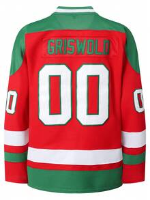 Men's Ice Hockey Jersey 00 Red V-Neck Long Sleeved Embroidered Sports Shirt Ice Hockey Jersey - Red - View 2