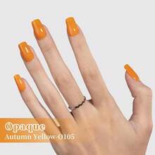 Yellow Gel Polish, 0.5 Fl Oz HEMA & TPO Free Maple Yellow Gel Nail Polish Soak Off U V LED Fall Winter Nail Art Design Manicure Salon For Women Fgirl{Inchcolor_nameinch:InchOpaque-AutumnYellowinch} - 不透明-秋黃 - 查看 4