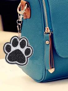 8 件钻石艺术钥匙扣，8.5cmX8.5cm/3.35 英寸X3.35 英寸全钻石画节日手工马赛克画钥匙扣，圆形钻石形钻石画可爱猫爪首饰 1 套 - 彩色 - 查看 5