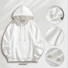 Hoodies For Men- With YOUNGER Gothic Print Graphic Hoodie -Casual Retro Style Sudaderas Para Hombre,Drawstring Hood Design Cotton Sweatshirt,  Fashion Street Style ,For Everyday Wear And Sports Enthusiasts - 白色 - 查看 3