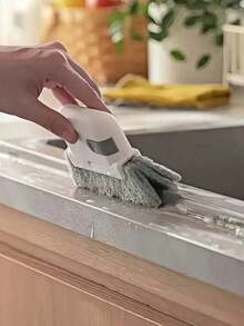 Universal Door And Window Track Cleaning Brush – Ideal For Cleaning Small Gaps, Tracks, And Frames Efficiently - Xám - Xem 5