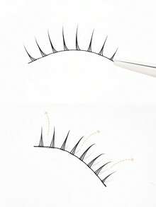 10pcs/Set Korean Style Wispy Thin False Eyelashes With Self-Adhesive Eyeliner, Transparent & Defined Look
