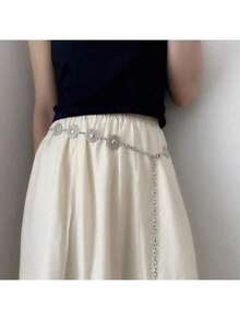 Vintage Metal Waist Chain, Versatile Boho Decorative American Style Shiny Zinc Alloy Waist Belt, Suitable For All Seasons