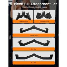 Lat Pulldown Bar Set V Bar Cable Attachments For Pulley Machine, Back And Arm Strength Training Handles For Home Gym Fitness Equipment - 5 Pieces Bar Set - View 3