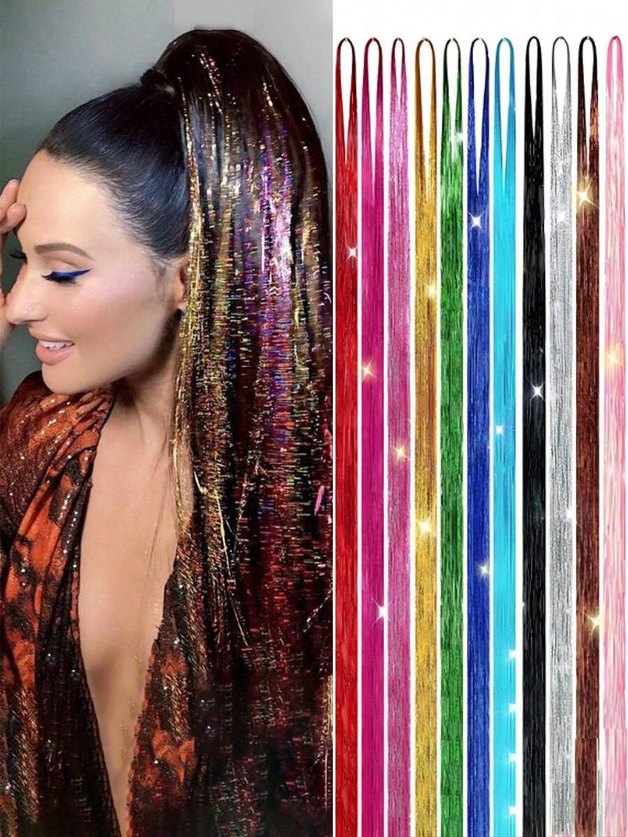 1件闪亮亮片发饰，是打造嬉皮风辫发造型的理想美发工具，让女性闪耀夺目。 - 彩色 - 查看 1