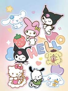 SANRIO 1 件无框三丽鸥布丁狗摆件，卧室、客厅、走廊的理想礼物，墙面装饰，冬季装饰，房间装饰礼物，生日和毕业礼物 - 彩色 - 查看 8