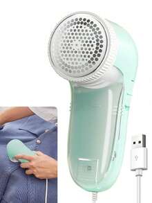 1pc Electric Fabric Shaver, Suitable For Clothes, Sweaters, Sofa And Bedding, With Replaceable Stainless Steel Blades, USB Powered (White/Pink/Green Electric Version) - Multicolor - View 16