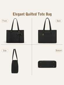 NEWHEY 15.6 Inch Women's Laptop Bag, Waterproof Leather Laptop Tote Bag, Professional Computer Briefcase, Large Capacity Handbag, Suitable For Office, Teacher And Travel - Multicolor - View 9