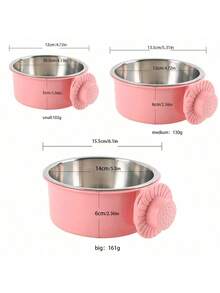 PETSIN 悬挂式狗碗，可拆卸不锈钢狗食碗水碗，二合一可升降宠物笼喂食盆宠物用品 - 彩色 - 查看 16