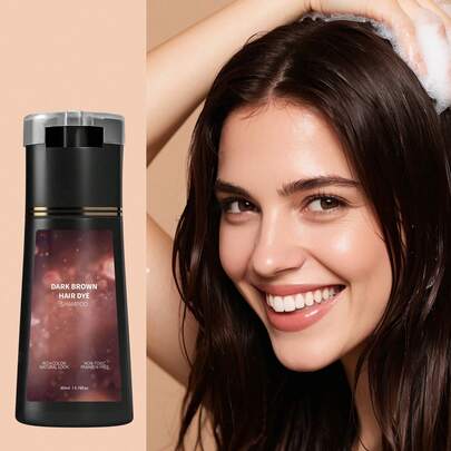 多色染发洗发水200ml，适合所有发质，即时染发，十分钟快速显色，颜色持久，自然光泽，遮盖白发，滋养秀发，天然染发剂，男女适用