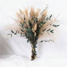 63 Stems Natural Dried Flower Bouquet, Includes Greenery, Eucalyptus Leaves, Pampas Grass, Create Unique & Elegant Home/Office Decor DIY Floral Arrangement - Multicolor - View 10