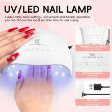 coscelia 39pcs Gel Nail Polish Set, Includes UV Nail Lamp, Brown, Red, Nude Gel Nail Polish, Base Coat And Top Coat, DIY Nail Salon Gift Set For Women - Multicolor - View 6