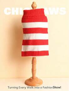 holdhoney Striped Knitted Pet Sweater, Colorful Turtleneck Warm Dog Jumper For Small Breeds Teddy Bichon, Winter Cat Clothing, Cozy Christmas Holiday Birthday Party Outfit - Multicolor - View 24