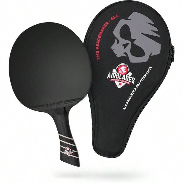 Peace Maker ALC - Professional Pong Paddle - Carbon Fiber Table Tennis Racket Producing Maximum Spin Control All Levels - Hard Carry Case Handle.