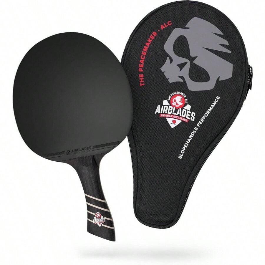 Peace Maker ALC - Professional Pong Paddle - Carbon Fiber Table Tennis Racket Producing Maximum Spin Control All Levels - Hard Carry Case Handle.