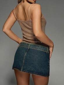 Women's Glitter Sequin Cami Tops Spaghetti Strap Camisole Sleeveless Party Clubwear Top - màu nâu - Xem 2