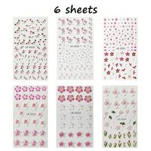 Nail Art Stickers Decals 5D Embossed Flower Nail Decals Self Adhesive Spring Summer Plumeria Tulip Supplies 3D Nails Design For Women Decoration Pink Flower Nails Sticker{Inchcolor_nameinch:InchColorful-12inch} - 彩色-12 - 查看 8