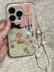 Cute Cartoon Cake Bow With Bracelet Phone Compatible With 17 ProMax 17 Pro 17 16 Pro 15 14 Pro 13 12 11 Lovely Back Cover - 野餐插畫貓 - 查看 2