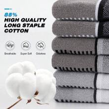 Mens Ankle Running Socks, Athletic Cushioned Low Cut Moisture Wicking Cotton Short Sports Socks, 6 Pairs - 12-14 + Black - View 4