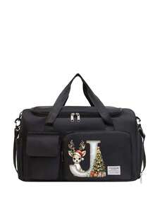 Oxford Cloth Material, Fashionable Style, Large Capacity, Multifunctional Black Travel Bag, Handbag, Crossbody Bag, Shoulder Bag, Separate Space For Storing Shoes, Suitable For Vacation, Travel, Fitness, Exercise, College Christmas Bags Gifts For Men Luggage