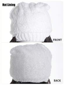 Knitted Hat Wig,White Knitted Hat,18 Inch Middle Long Body Wave Black Brown Synthetic Wig For Women Autumn And Winter Daily Use