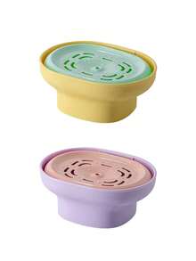 2个/1个洗洁精分配器，家用厨房创意洗洁精分配器，单手按压式便捷分配器，定量分配，安装简便，带孔托盘方便快速沥水，可拆卸设计方便清洗，适用于各种清洁用品，如海绵、钢丝绒、抹布、湿巾等。