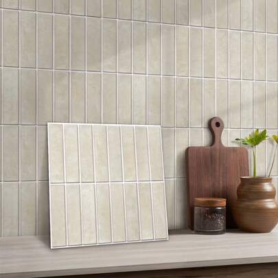 COMMOMY 1/10/20 Stuks 3D Matte Zelfklevende PVC Wandpanelen, Decoratieve Muurstickers, Waterdichte Badkamertegels, Decoratieve Achterwand Woonkamer, Geschikt voor Open Haard, Camper, Wandpanelen, enz.