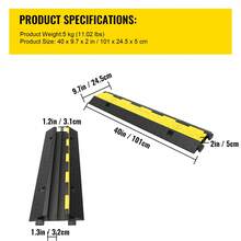 Protectores de Cable de Goma, Cubierta Protectora para Cable de Manguera de Alambre Resistente, Rampas, Tope de Velocidad para Entrada de Piso, Paquete de 3, 2 Canales, 11000 Libras - Paquete de 3, 2 Canales - Ver 7