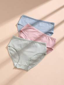 9PCS Hot Ladies Plain Cotton Briefs Panties Sexy Women Plus Size No Show Stretch Breathable Underwear Daily Sports Soft Underpants - 彩色 - 查看 9