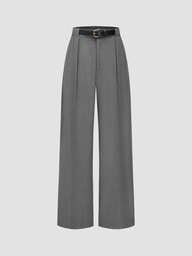 Eleganta, raka byxor med medelhög midja och bälte