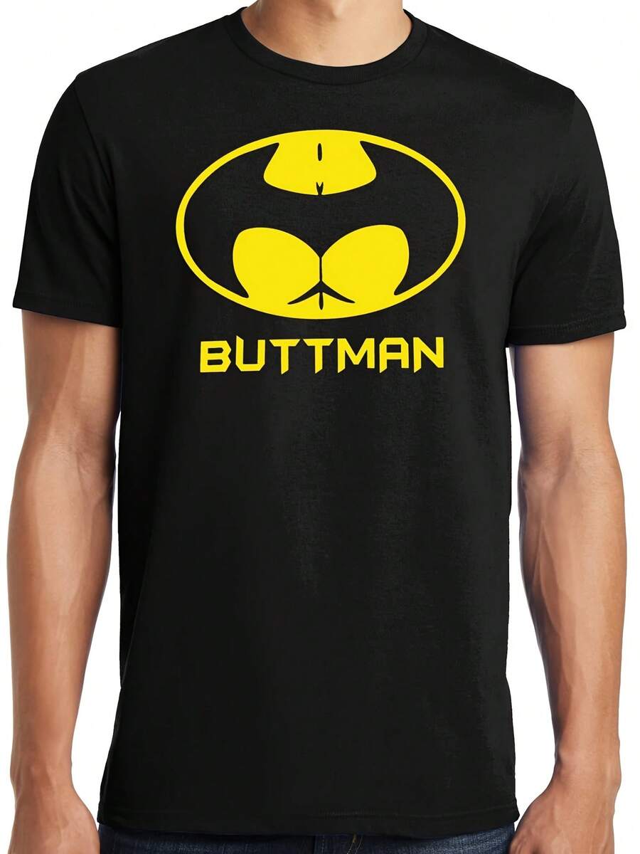 Big Guys Rule Funny Big And Tall King Size Buttman Parody T-Shirt - Style 29 - View 1