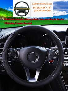 MEIKAXIU 1 Pieza Cubierta Del Volante Del Coche Con Patrón Ondulado De Piel Sintética Sin Anillo Interior, Apta Para 14,5-15 Pulgadas - Negro - Ver 3