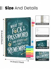 Trees Funny Password Book,A5 Password Keeper Book With Lock Key Design, For Internet And Computer Logins, Record Websites, Usernames, Passwords, Home Or Office Supplies, Unique Gift For Women Men