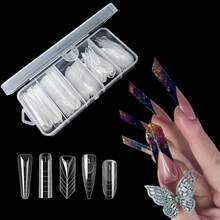 75 piezas Juego de formas duales francesas para uñas Formas duales para extensión de uñas de gel Moldes acrílicos para manicura