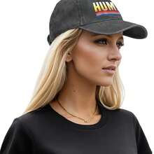 Unisex Pride Rainbow 'HUMAN' Baseball Cap - Vintage Black Gradient Design Casual Cap, Unisex Machine Washable Snapback Hat, Daily Headwear, Non-Stretch Fabric Modern Style - Black - View 7