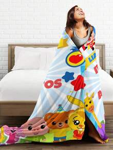 Plim Plim Blanket Cozy Anime Gift Blanket - Premium Flannel Throw For Fans, Soft Cartoon Print For Sofa, Bed, Camping & Travel, Great Christmas Birthday Present - Black - View 4