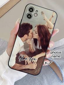 1 Stück personalisierter Silikonhülle mit Vollabdeckung und individuellem Foto-Motiv, kompatibel mit Apple 16, 15, 14, 13, 12, 11 Pro Max