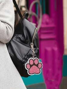 8 件钻石艺术钥匙扣，8.5cmX8.5cm/3.35 英寸X3.35 英寸全钻石画节日手工马赛克画钥匙扣，圆形钻石形钻石画可爱猫爪首饰 1 套 - 彩色 - 查看 6