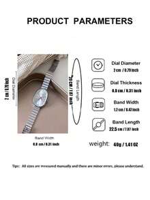 1pc Minimalist & Elegant Rectangular Scale Bamboo-Look Chain Quartz Watch, Suitable For Birthday, Halloween, Gift - Gold - View 5