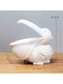 1pc Pelican Resin Statue, Entryway Decor Key Holder, Waterproof Multipurpose Storage, Suitable For Home, Living Room, Office Desk Decoration
