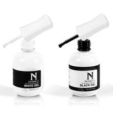 Black White Gel Nail Polish, 2Pcs 15ml Gel Polish Set, Soak Off UV LED Nail Gel Polish Long Lasting Nail Art Starter Manicure Salon DIY At Home Design Decorations Nail Art Design{Inchcolor_nameinch:Inchblack&WhiteGelinch} - 黑白凝膠 - 查看 3