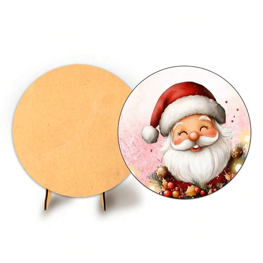 Painel C/ Elastico Veste Facil Redondo 50cm Natal + Suporte MDF - NAT143-50 - Visão 1