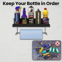 Multi-Purpose Wall-Mounted Metal Utility Shelf With Spray Can And Paper Towel Holder, 2-In-1 Paint Can Storage Rack For Various Room Types