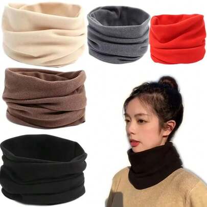 2-Layer Fleece Neck Warmer Gaiter, Windproof Thermal Neck Scarf For Men And Women, Winter